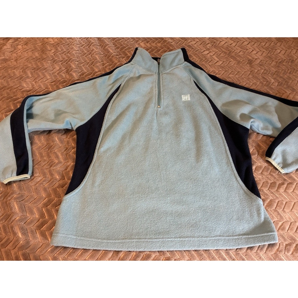 Wilson Blue Large Fleece Pullover 1/4 Zip Sweater Jacket Unisex